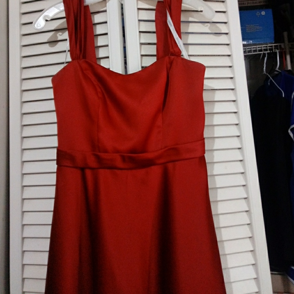David's Bridal Red Formal Dress